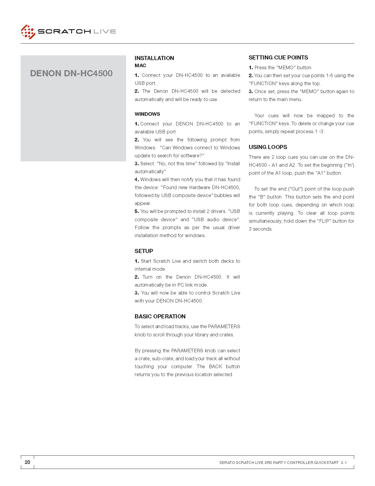 Scratch Live Quick Start Guide