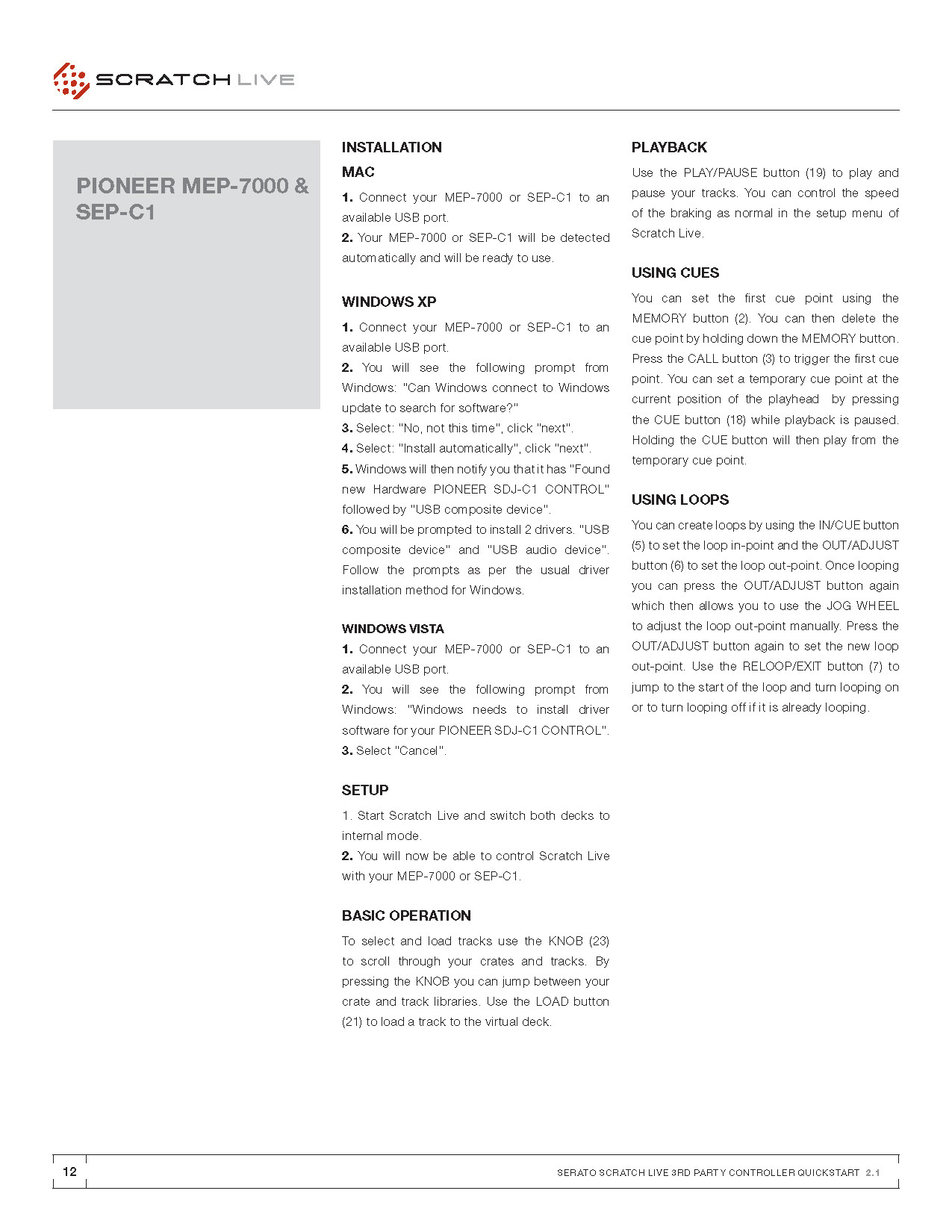 Scratch Live Quick Start Guide