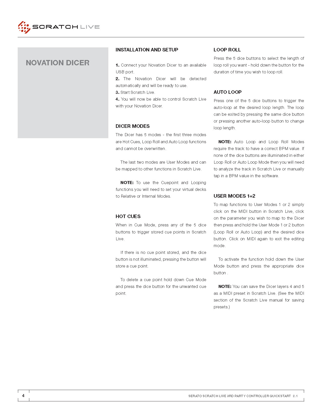 Scratch Live Quick Start Guide