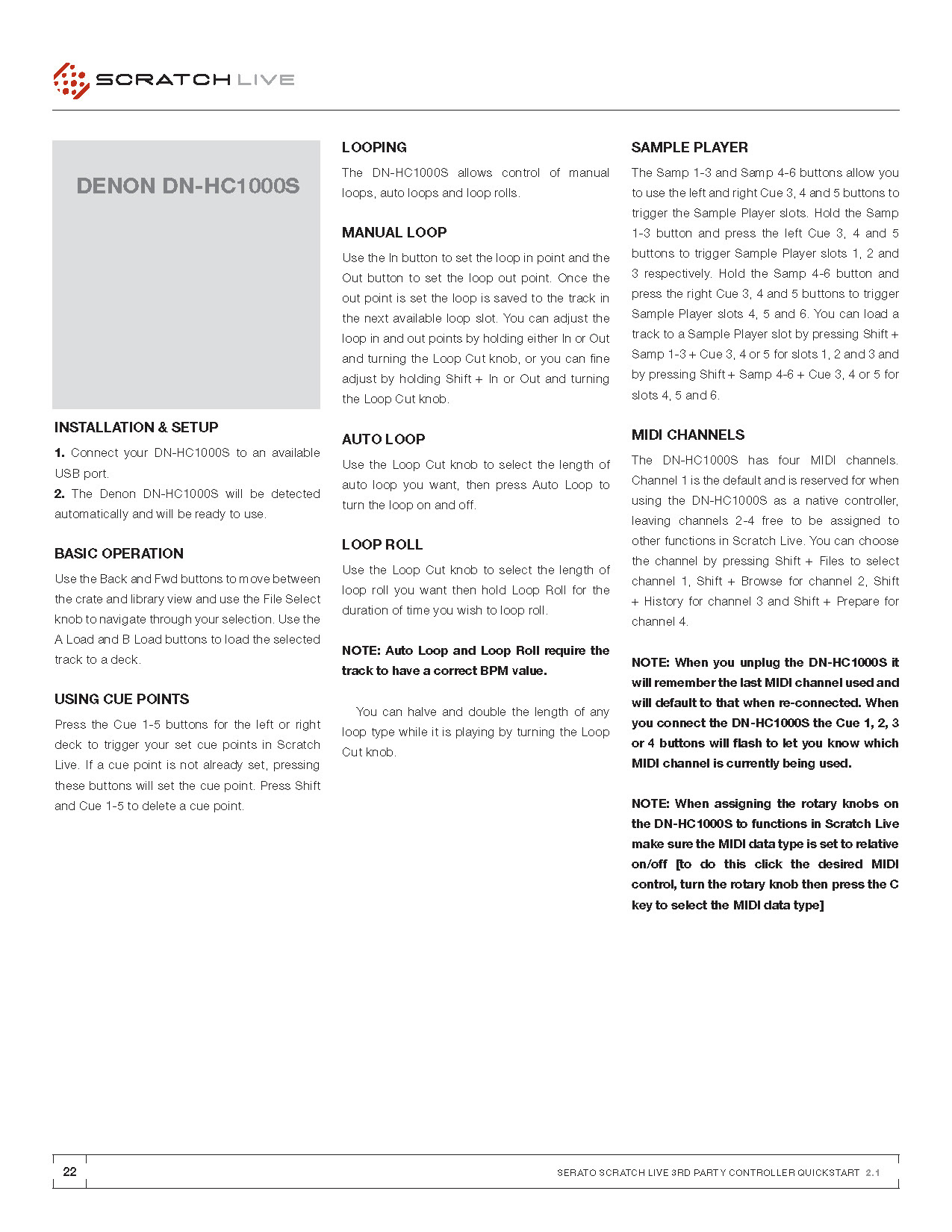 Scratch Live Quick Start Guide