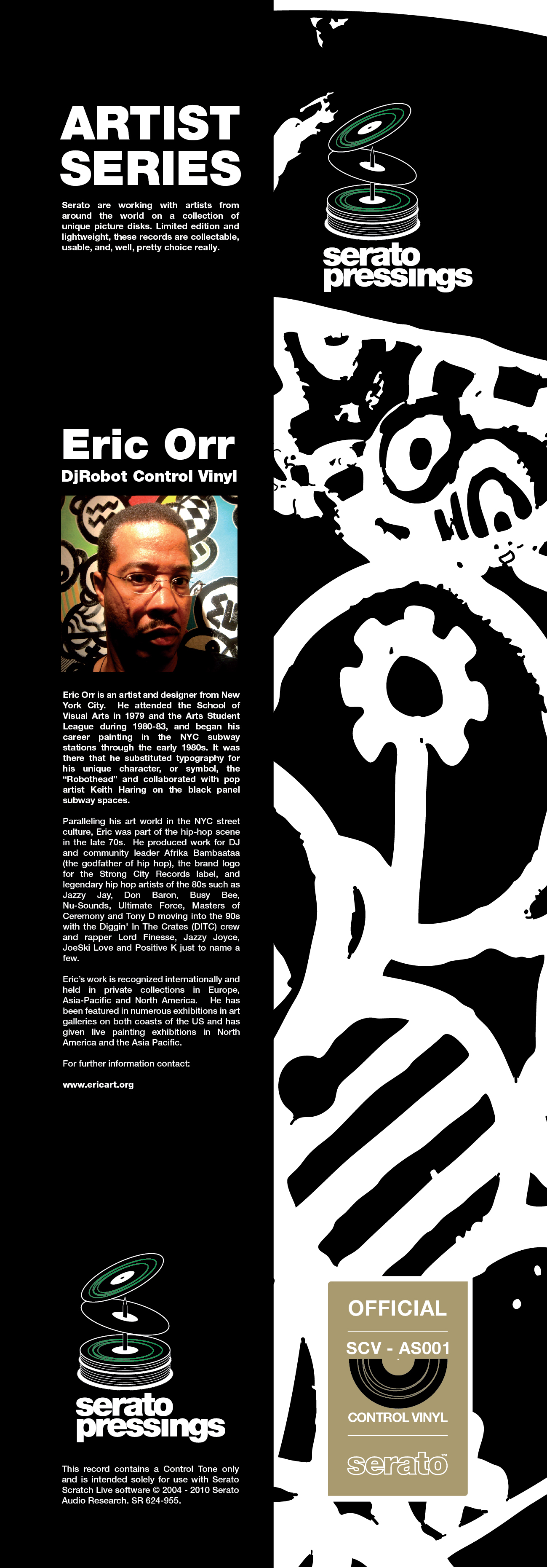 Serato Artist Series Vinyl Insert Design