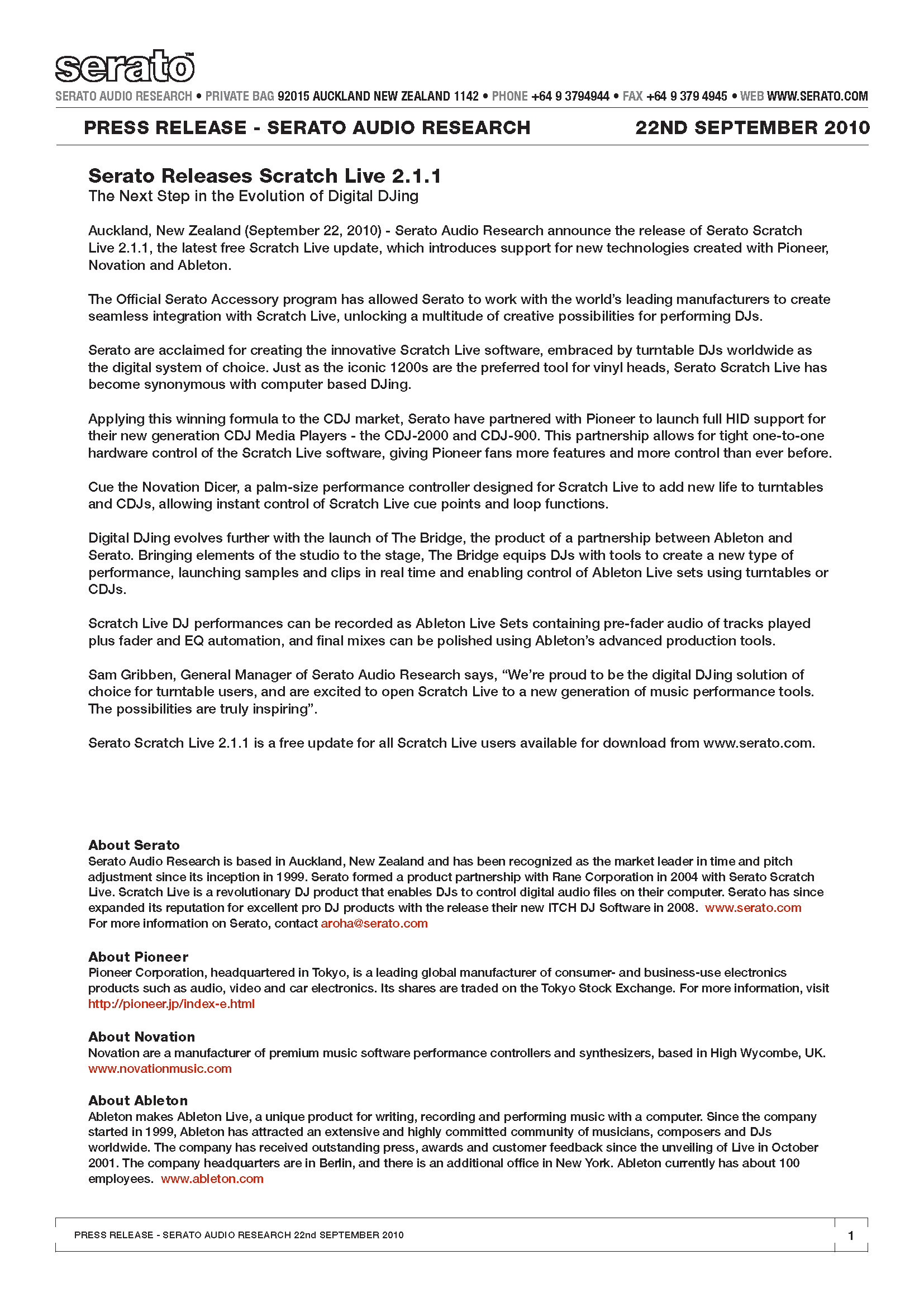 Serato Brand Documents