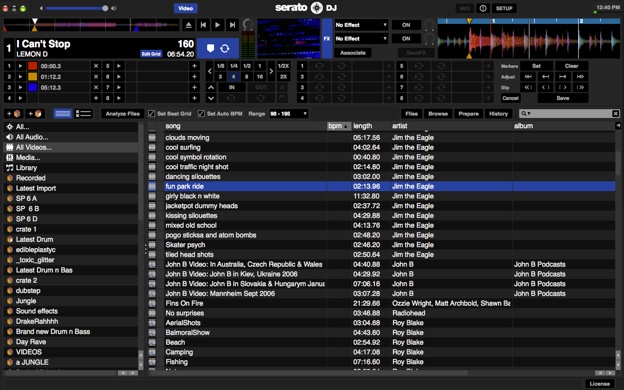 Offline player with track edit and Video panel