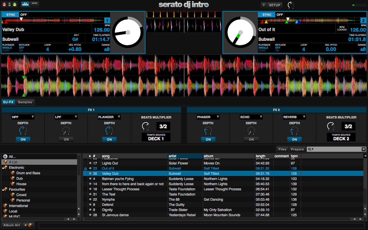 Serato Intro User Interface
