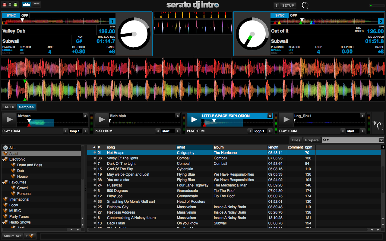 Serato Intro User Interface