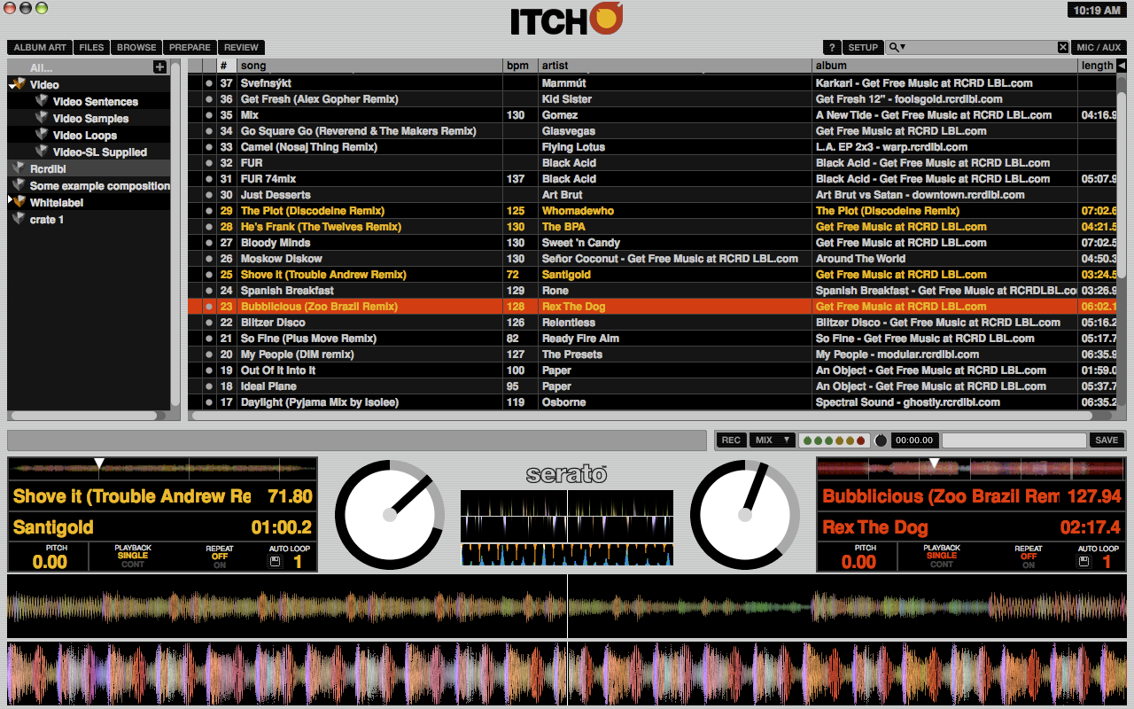 Serato ITCH User Interface