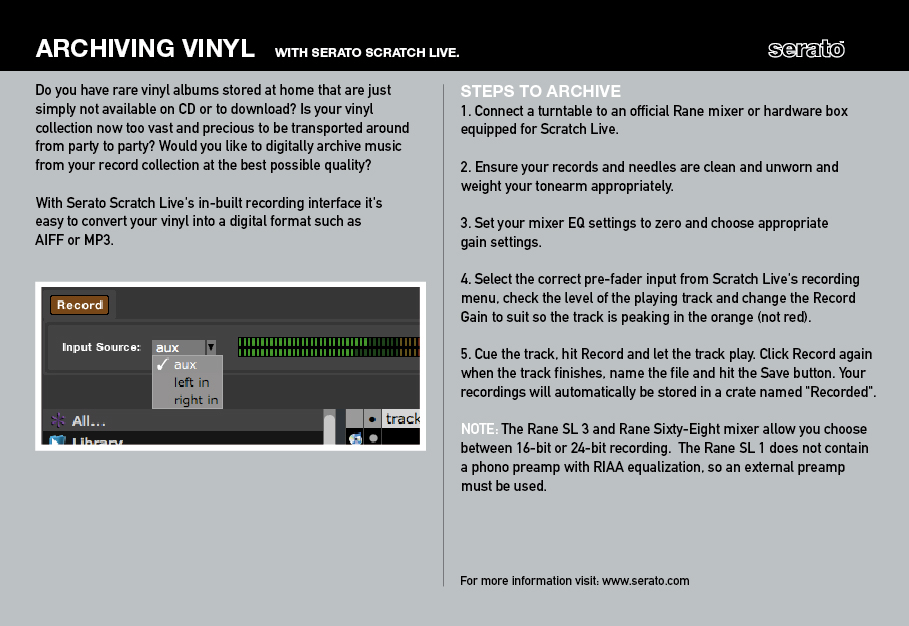 Serato Products Promotional Postcard Design